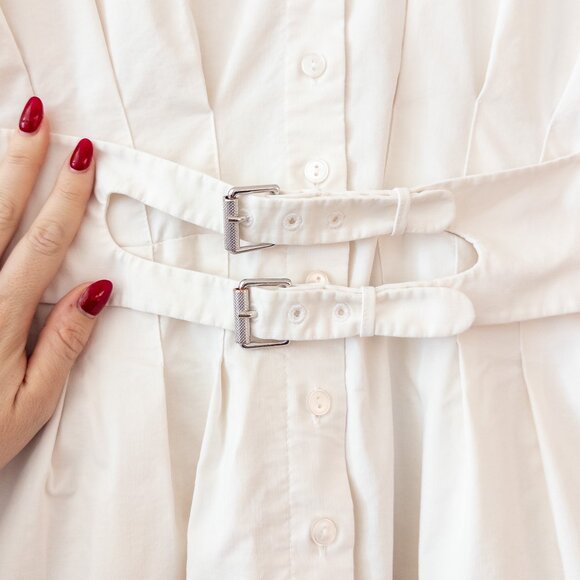 Exquise Belted Tobie Jumpsuit in White / Off White, Size Small - Picture 6 of 11